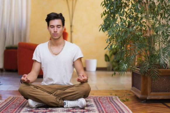 young-man-meditating